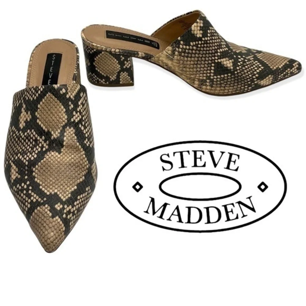 Steve Madden Faux Snakeskin Mule Shoes
